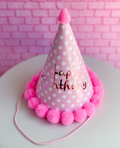 Party Hat with Pom Poms